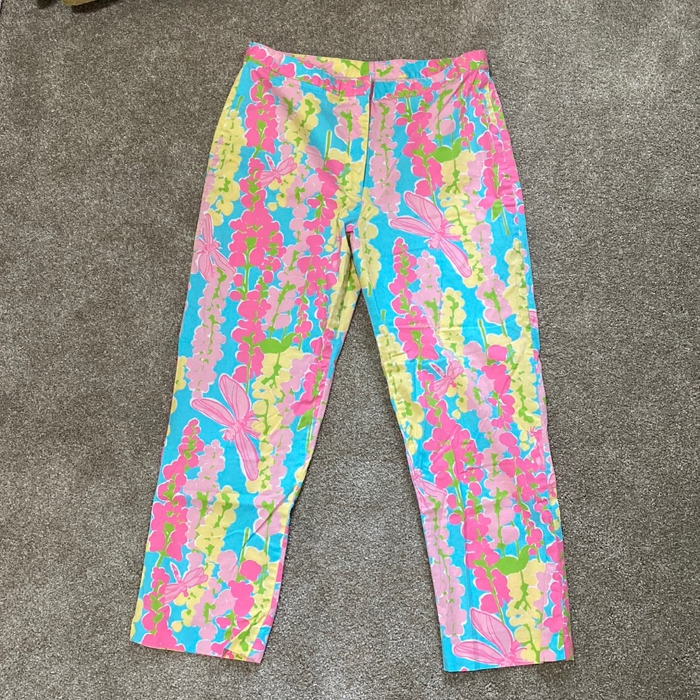 Lilly Pulitzer Vintage Floral Dragonfly pants